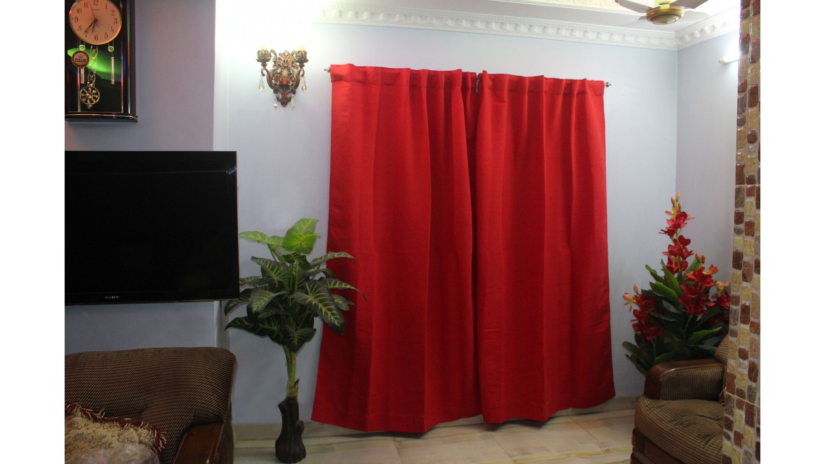 Curtain Solid Red