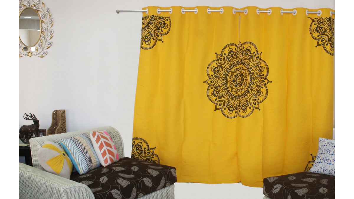 Curtain Yellow Mandala